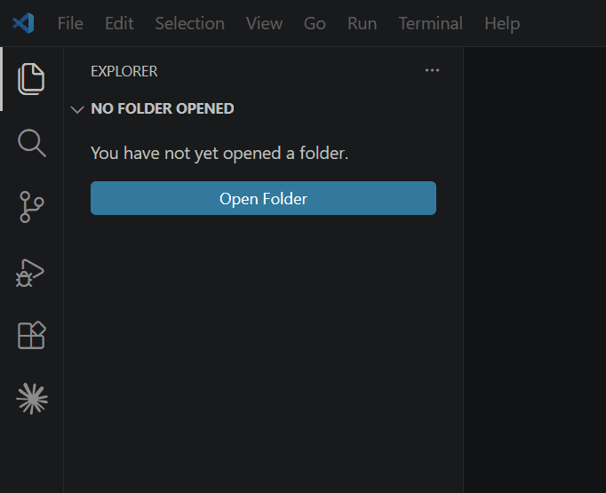Visual Studio Code interface showing the Activity Bar, Explorer, editor, terminal area, and Status Bar.