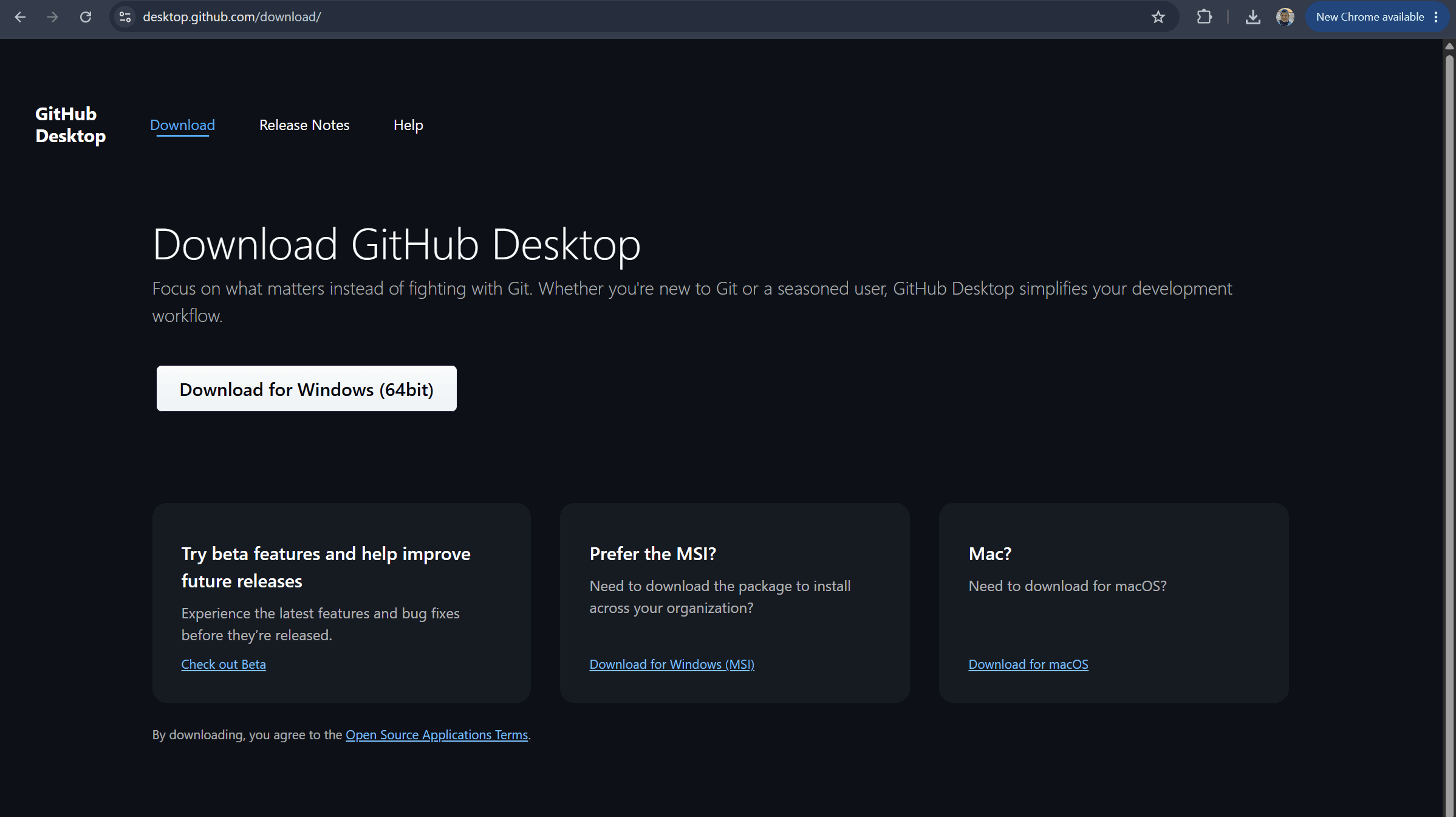 Official Git website showing download options.